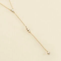 Collier Mi-long PIRAMIDE - Cristal / Doré