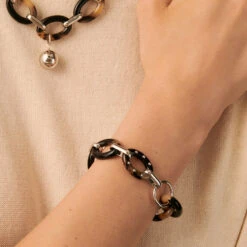 Collier Mi-long BOUCLE - Ecaille / Noir -Éclat Bijoux Soldes 02680142 788 TU M2