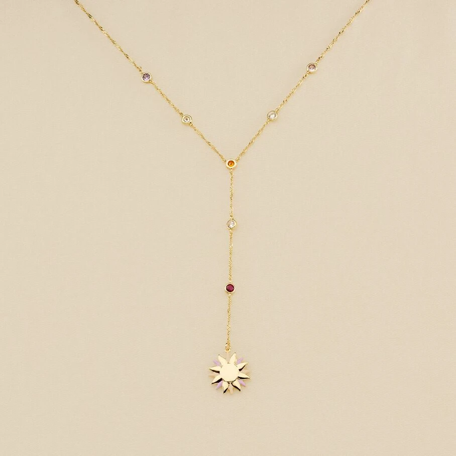 Collier Mi-long RODEO - Multicolore / Doré 2 Collier Mi-long RODEO - Multicolore / Doré – Image 2