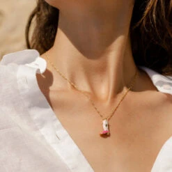 Collier Mi-long RODEO - Rose / Doré -Éclat Bijoux Soldes 02680192 315 TU M2