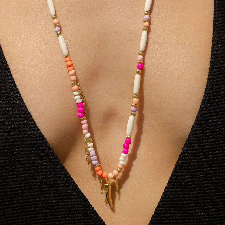 Sautoir RODEO - Multicolore / Doré 4 Sautoir RODEO - Multicolore / Doré – Image 4