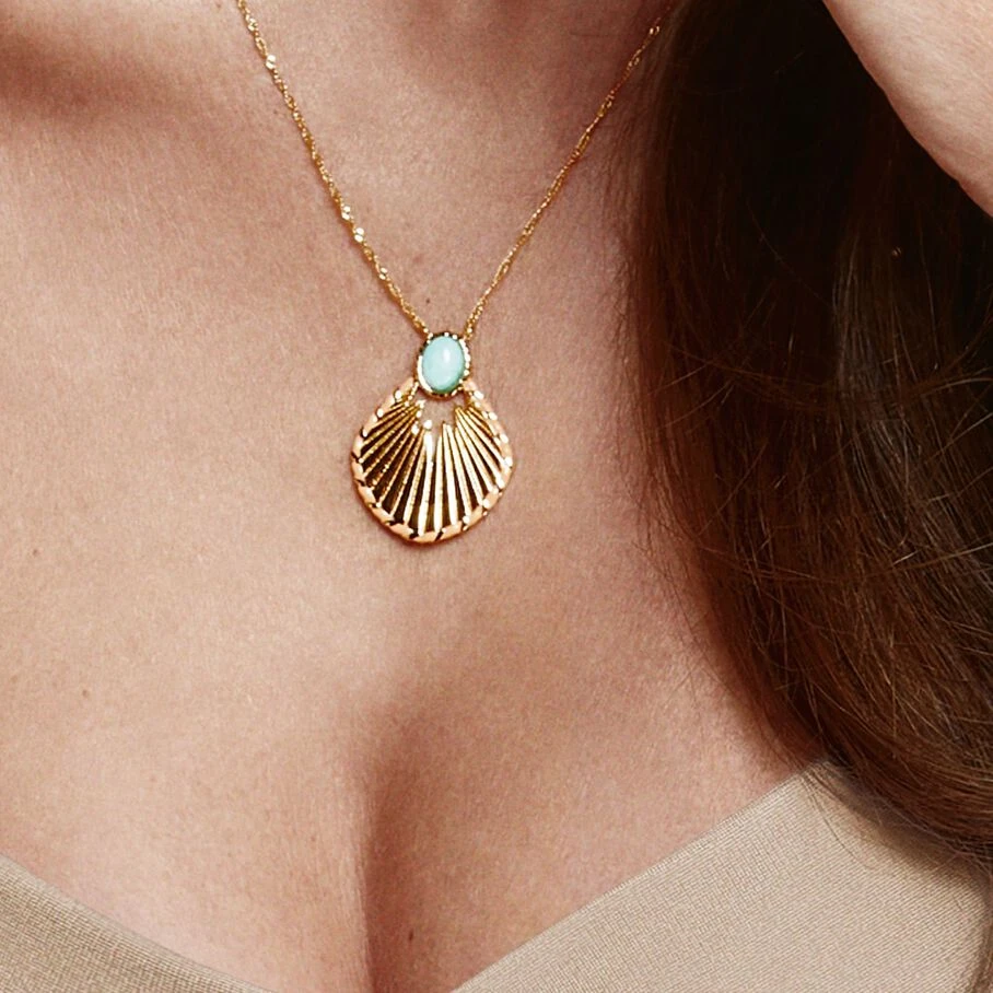 Collier Mi-long ARLEQUIN - Amazonite 3 Collier Mi-long ARLEQUIN - Amazonite – Image 3