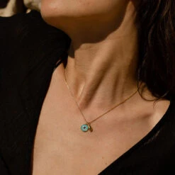 Collier Ras Du Cou CYCLADES - Turquoise / Doré -Éclat Bijoux Soldes 02681160 731 TU M2