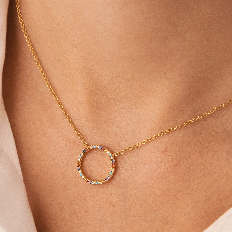 Collier Ras Du Cou RAINBOW - Multicolore / Doré 2 Collier Ras Du Cou RAINBOW - Multicolore / Doré – Image 2