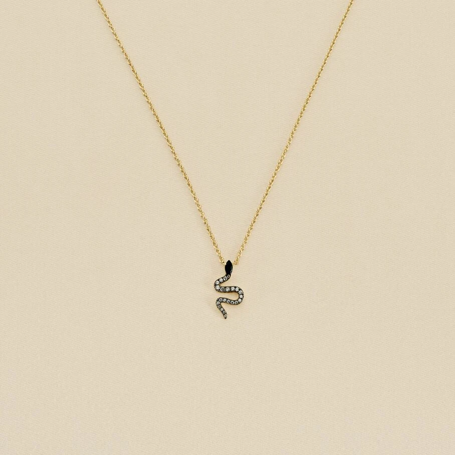 Collier Ras Du Cou SNAKY - Cristal / Gun 1 Collier Ras Du Cou SNAKY - Cristal / Gun