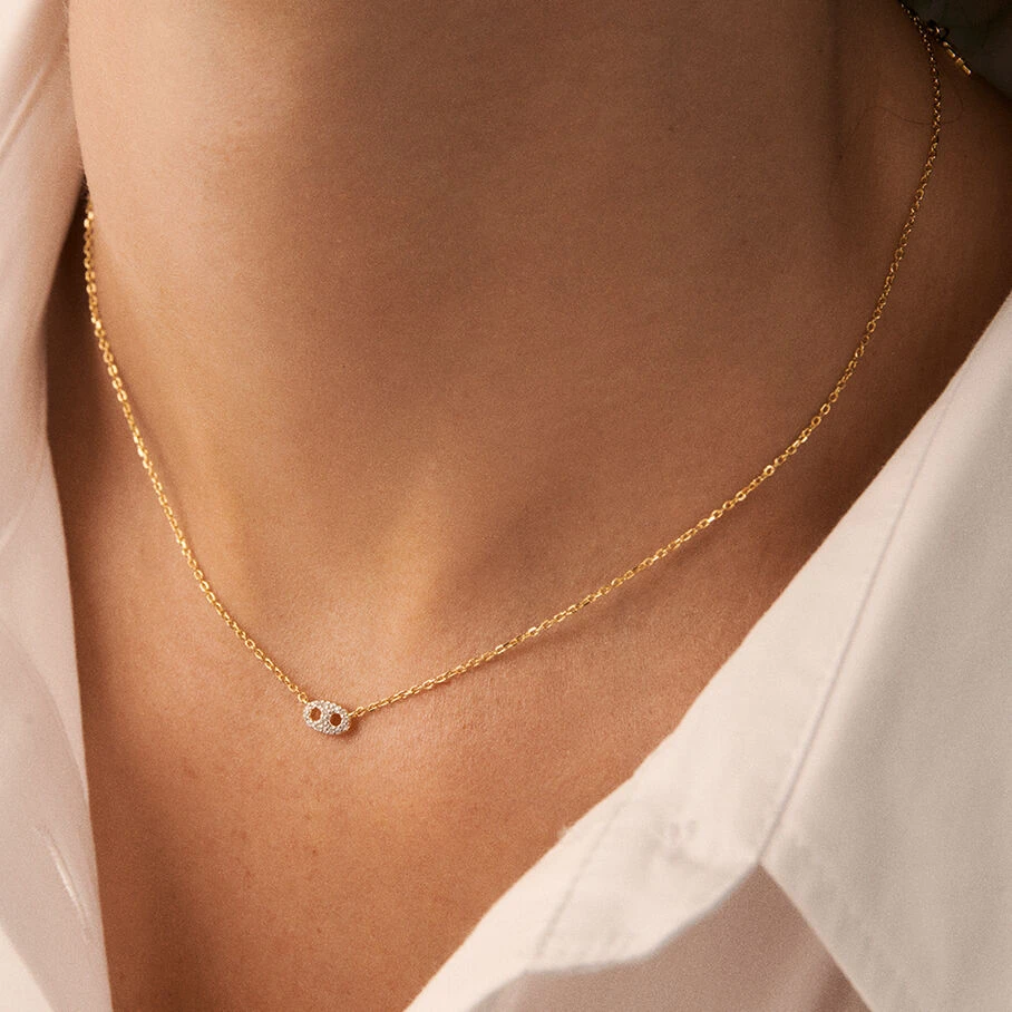 Collier Ras Du Cou ETREINTE - Argenté / Doré 2 Collier Ras Du Cou ETREINTE - Argenté / Doré – Image 2