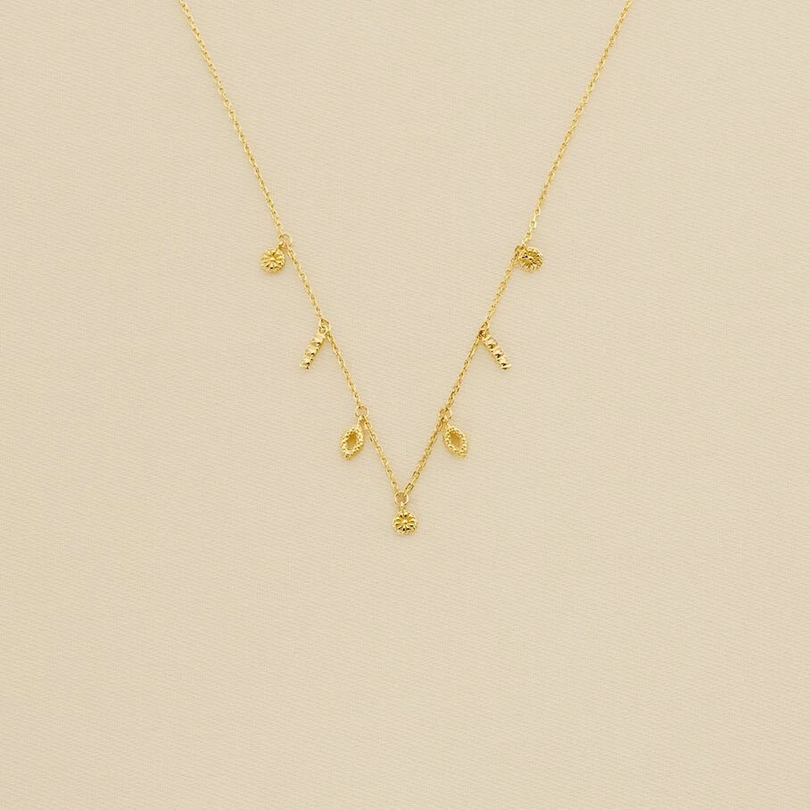 Collier Ras Du Cou LUCKY EYE - Vert / Doré 2 Collier Ras Du Cou LUCKY EYE - Vert / Doré – Image 2