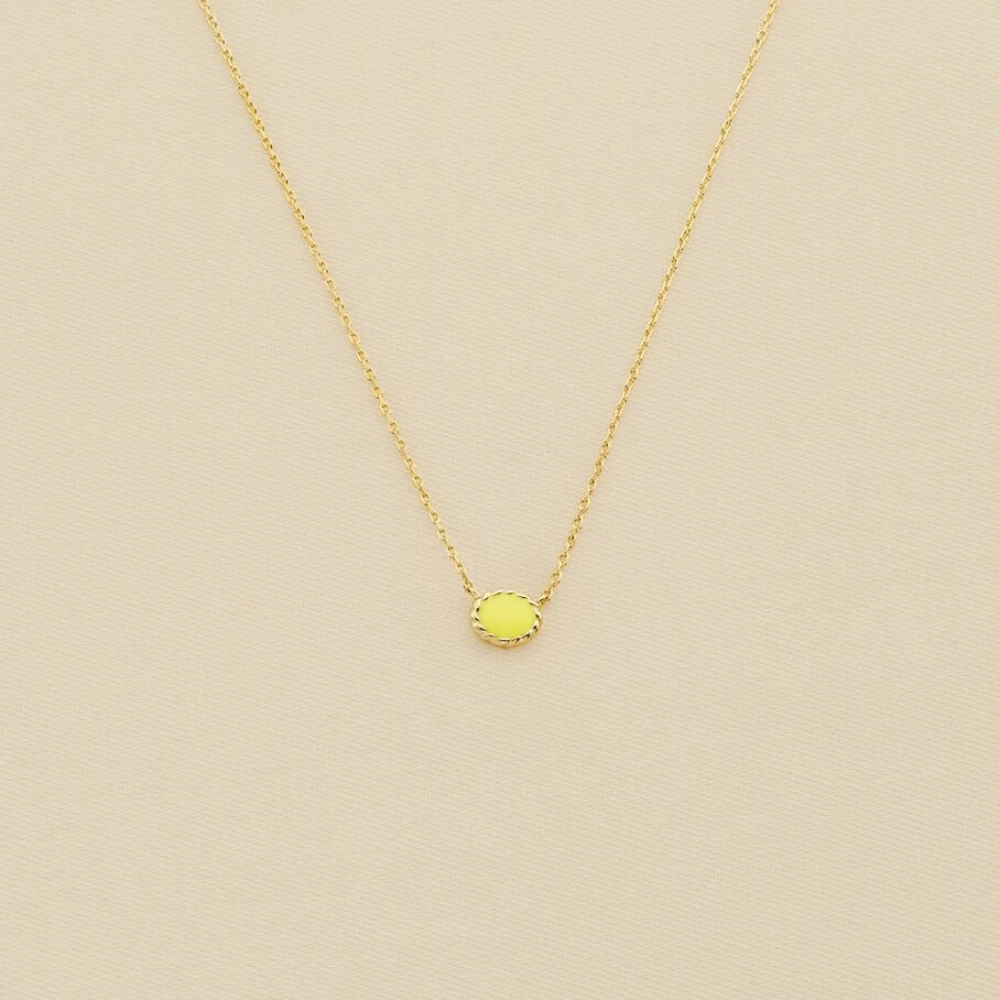 Collier Ras Du Cou ATMA - Amazonite/ Jaune 1 Collier Ras Du Cou ATMA - Amazonite/ Jaune