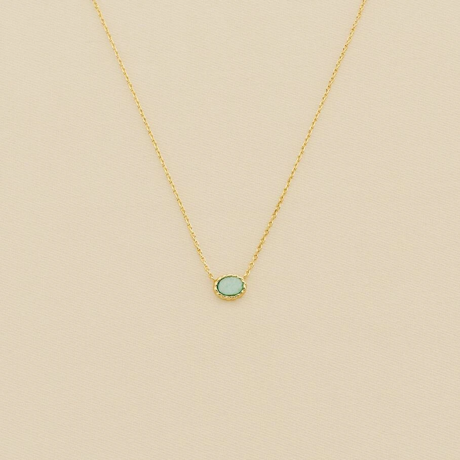 Collier Ras Du Cou ATMA - Amazonite/ Jaune 2 Collier Ras Du Cou ATMA - Amazonite/ Jaune – Image 2