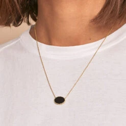 Collier Mi-long ATMA - Onyx/ Vert -Éclat Bijoux Soldes 02690140 513 TU M1