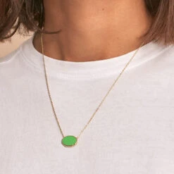 Collier Mi-long ATMA - Onyx/ Vert -Éclat Bijoux Soldes 02690140 513 TU M2