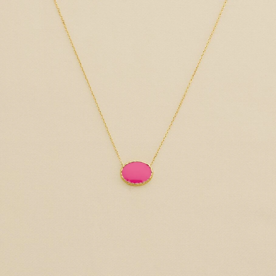 Collier Mi-long ATMA - Nacre /rose 1 Collier Mi-long ATMA - Nacre /rose