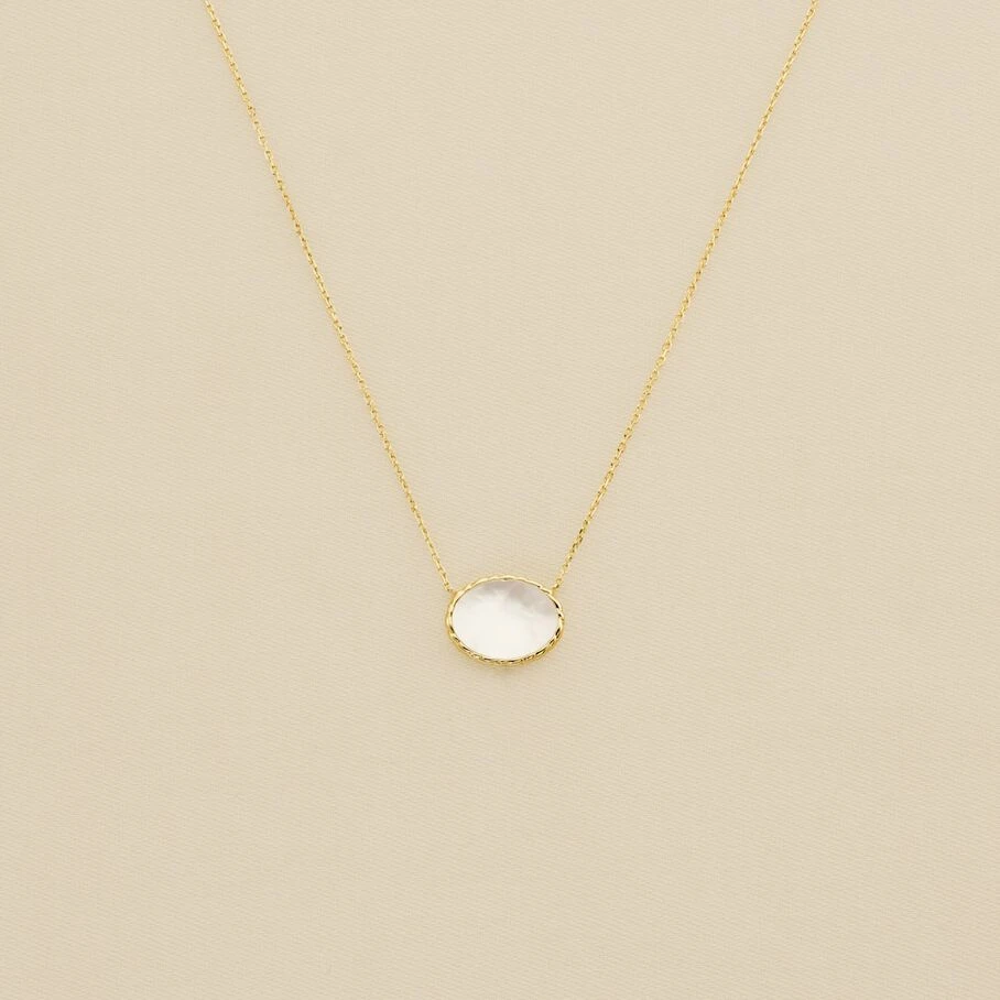 Collier Mi-long ATMA - Nacre /rose 2 Collier Mi-long ATMA - Nacre /rose – Image 2