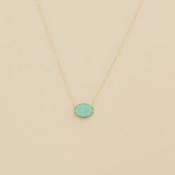 Collier Mi-long ATMA - Amazonite/ Jaune